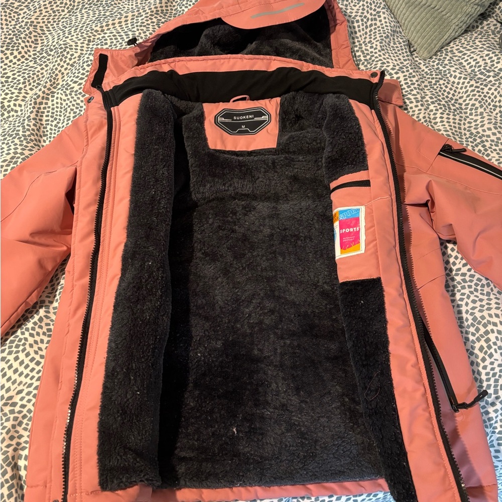 Women's Pink Ski Jacket with Black Lining